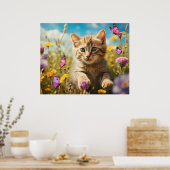 Poster *~* Papillons Fleurs Chat 5:4  Chaton Chat AP68 (Cuisine)