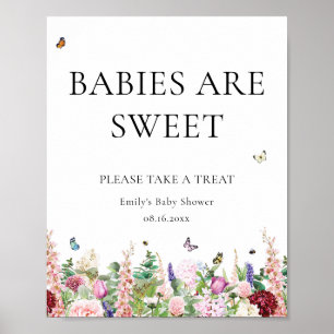 Poster Papillons floraux violets roses   Les bébés sont d