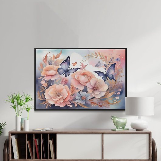 Poster Papillons floraux Whimsical Jouer Conception