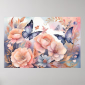 Poster Papillons floraux Whimsical Jouer Conception (Devant)
