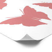 Poster Papillons gras rose (Coin)