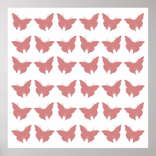 Poster Papillons gras rose (Devant)