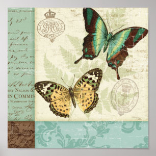 Poster Papillons jumeaux