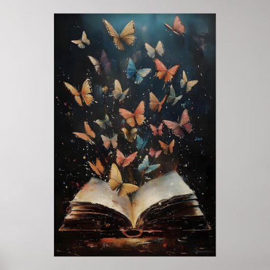 Poster Papillons Livres Impression, Librairie Nature Vint (Devant)