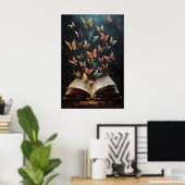 Poster Papillons Livres Impression, Librairie Nature Vint (Bureau à domicile)
