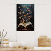 Poster Papillons Livres Impression, Librairie Nature Vint (Cuisine)