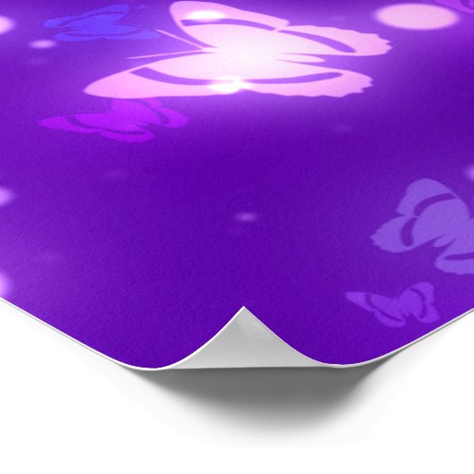 Poster Papillons Lumineux Violet Violet Conception (Coin)