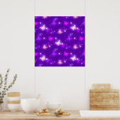 Poster Papillons Lumineux Violet Violet Conception (Cuisine)