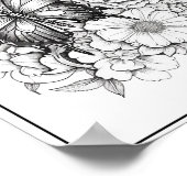 Poster Papillons mignons/Fleurs Coloration (Coin)