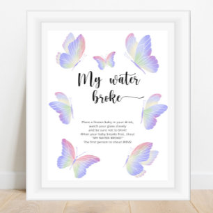 Poster Papillons - mon eau a cassé jeu