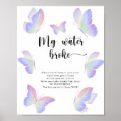 Poster Papillons - mon eau a cassé le jeu (Devant)