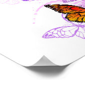 Poster Papillons Monarque sur Arrière - plan pourpre (Coin)