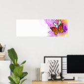 Poster Papillons Monarque sur Arrière - plan pourpre (Bureau à domicile)