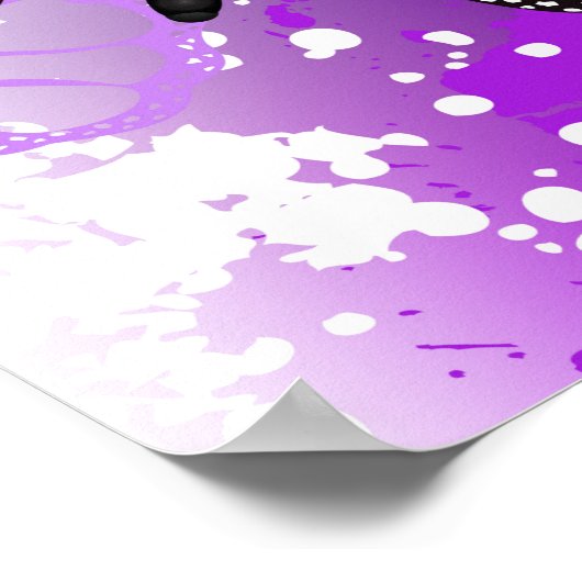 Poster Papillons Monarque sur Arrière - plan pourpre (Coin)