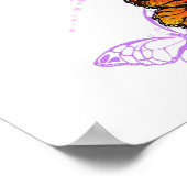 Poster Papillons Monarque sur Arrière - plan pourpre (Coin)