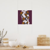 Poster Papillons monarques d'insectes stylisés Violet ora (Cuisine)