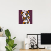 Poster Papillons monarques d'insectes stylisés Violet ora (Bureau à domicile)