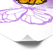 Poster Papillons monarques sur fond violet (Coin)