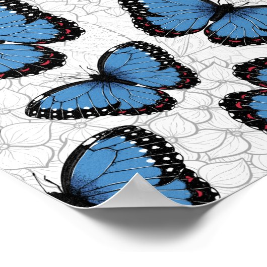 Poster Papillons morpho bleu (Coin)