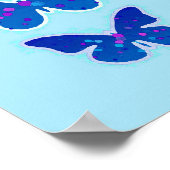 Poster Papillons mouchetés, Cobalt et Sky Blue (Coin)