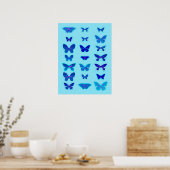 Poster Papillons mouchetés, Cobalt et Sky Blue (Cuisine)