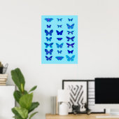 Poster Papillons mouchetés, Cobalt et Sky Blue (Bureau à domicile)