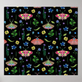 Poster Papillons multicolores : Motif transparent (Devant)
