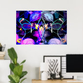 Poster Papillons Neon Blue et Lilac Extraordinaires (Bureau à domicile)