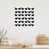 Poster Papillons noirs en gras (Cuisine)