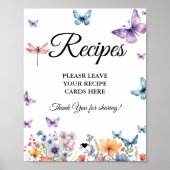 Poster Papillons nuptiauxLaissez vos recettes douche nupt (Devant)