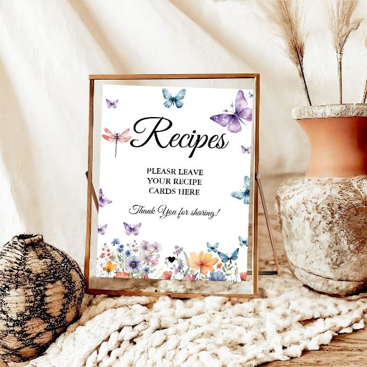 Poster Papillons nuptiauxLaissez vos recettes douche nupt