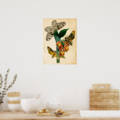 Poster Papillons nymphe de Ceylan Tree et papillons de nu (Cuisine)