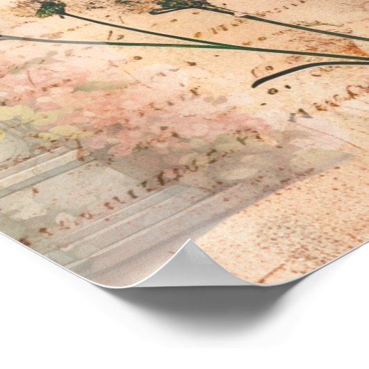 Poster Papillons orange vintages (Coin)