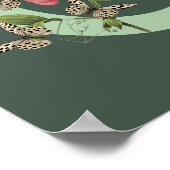 Poster Papillons Pois doux Monogramme C initial Nom (Coin)