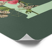 Poster Papillons Pois doux Monogramme initial B Nom (Coin)