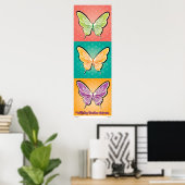 Poster - Papillons Pop - Buellton.Art (Bureau à domicile)