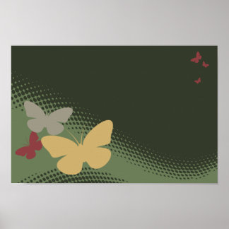 Poster papillons rétro