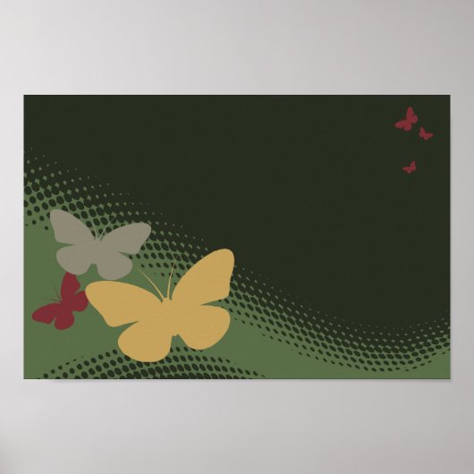 Poster papillons rétro (Devant)