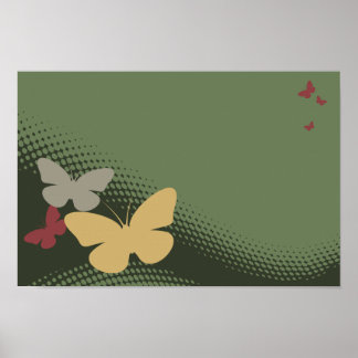 Poster papillons rétro