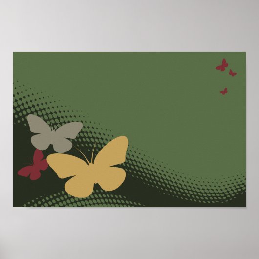 Poster papillons rétro (Devant)