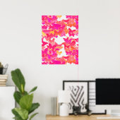 Poster Papillons, rose, fuchsia et corail (Bureau à domicile)