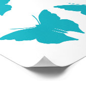 Poster Papillons Turquoise Bold (Coin)