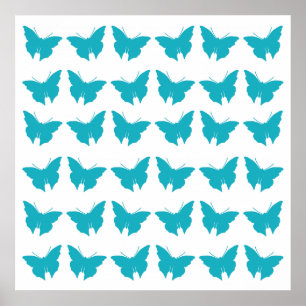 Poster Papillons Turquoise Bold
