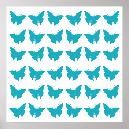 Poster Papillons Turquoise Bold (Devant)
