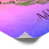 Poster Papillons Unicorne Et Fleurs Personnalisés (Coin)