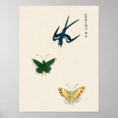 Poster Papillons Vintages japonais Yatsuo No Tsubaki (Devant)