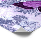 Poster Papillons violets sur les branches Imprimer (Coin)