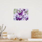 Poster Papillons violets sur les branches Imprimer (Cuisine)