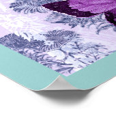 Poster Papillons violets sur une branche (Coin)