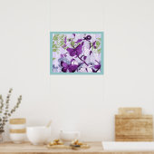 Poster Papillons violets sur une branche (Cuisine)